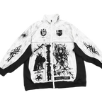 Y2K Grunge Patchwork Jacket - Harajuku Streetwear Windbreaker