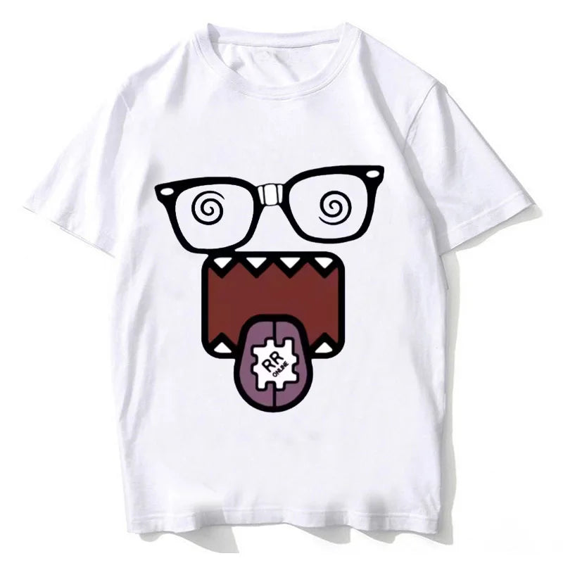 Domo Kun Funny Meme T Shirts Men's Women High Quality Cotton Casual Tee Shirts Short Sleeve Summer T-shirt Tops Streetwear