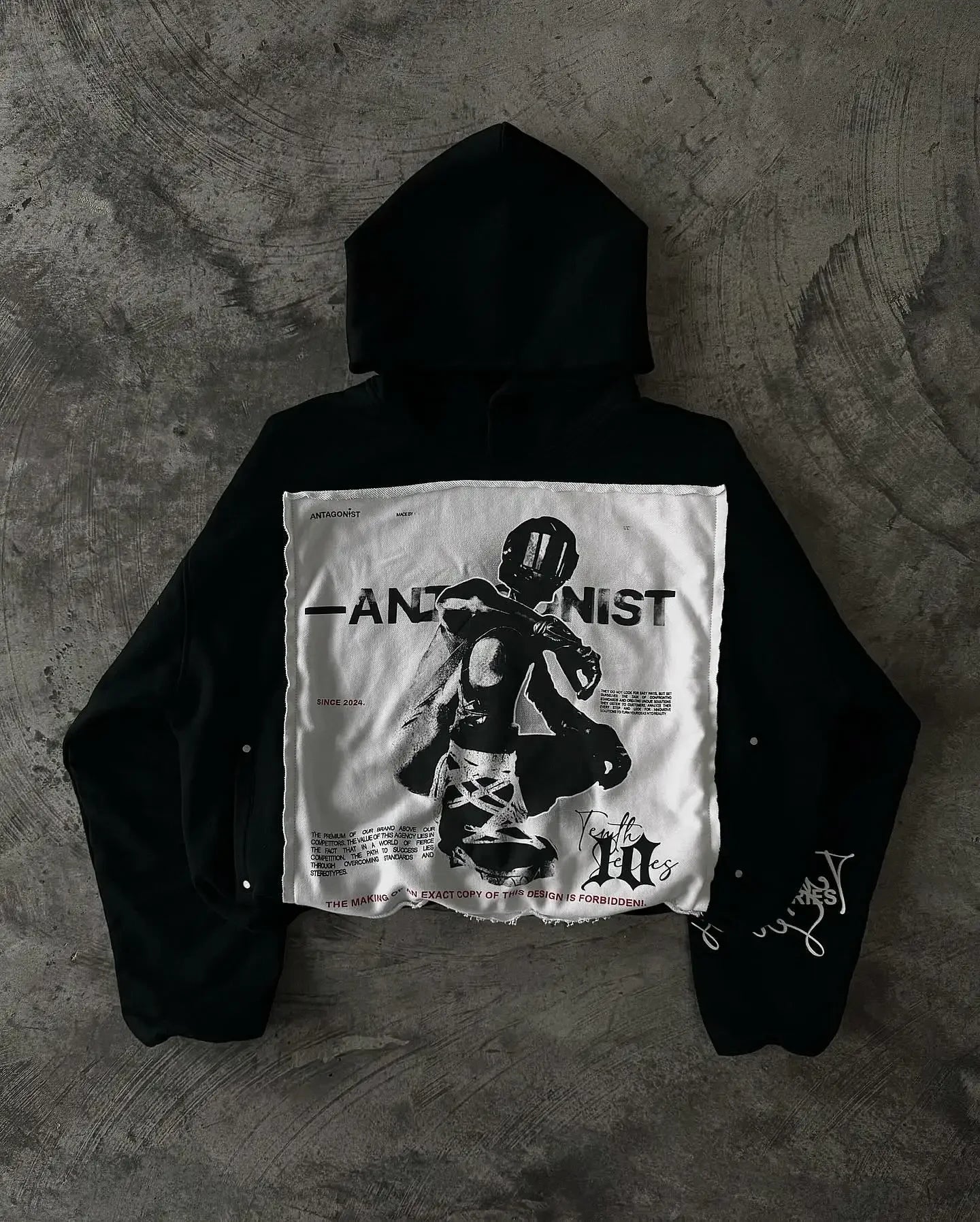 Oversized Y2K Black Hoodie - Effortless Gothic Streetwear
