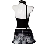 Punk Vintage Y2K Subculture Halter Vest Gothic Skulls Print Tanks New Women's Halter Top Harajuku Sexy Slim Tops Women Clothing - ＤＡＥＬ