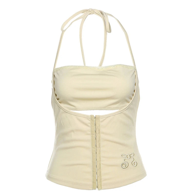 Women's Halter Cutout Crop Top