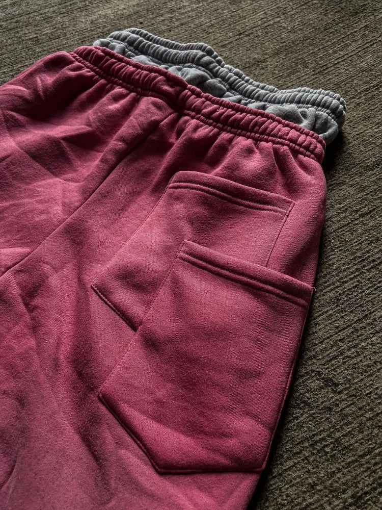 Unisex Wide Leg Streetwear Pants With Embroidery Print