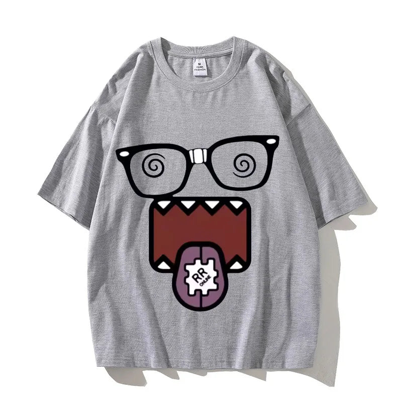 Domo Kun Funny Meme T Shirts Men's Women High Quality Cotton Casual Tee Shirts Short Sleeve Summer T-shirt Tops Streetwear