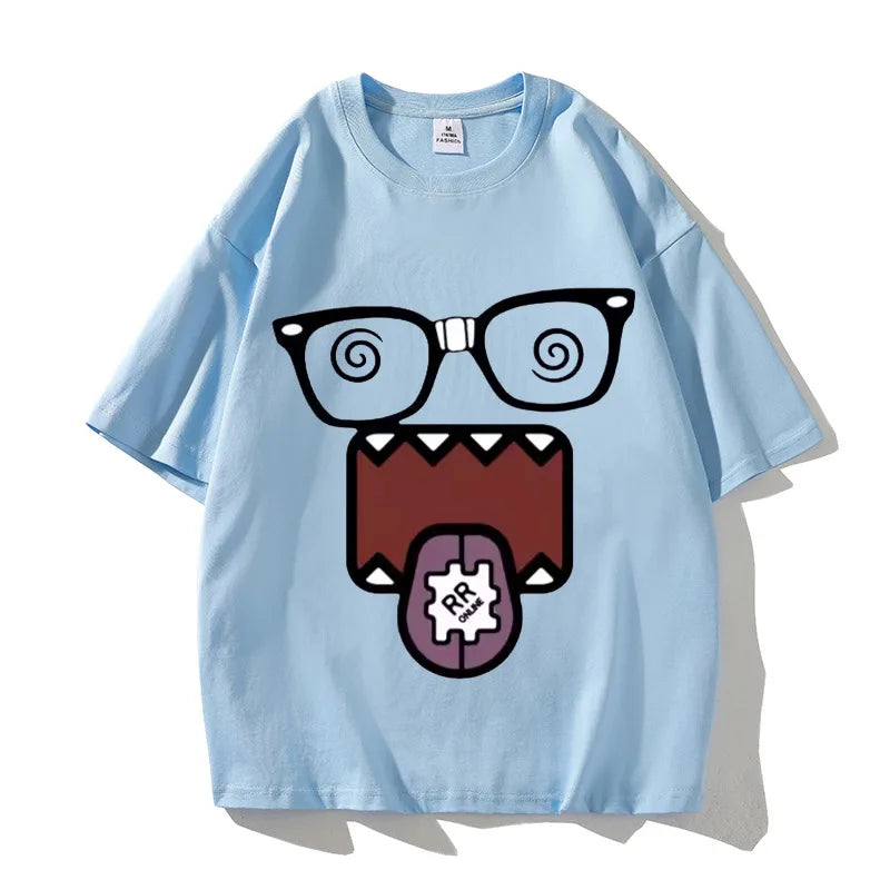 Domo Kun Funny Meme T Shirts Men's Women High Quality Cotton Casual Tee Shirts Short Sleeve Summer T-shirt Tops Streetwear
