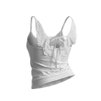 Angel Wings Vest 3D Embossed Wings Embroidery Spaghetti Strap Vest Y2K Women Gothic Fashion Summer Sexy Slim Backless Short Top - ＤＡＥＬ