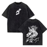 Anime JoJo's Bizarre Adventure Tshirt Men Short Sleeve Clothing Vintage Washed Cotton Tee Retro Manga T Shirt Harajuku T-shirt - ＤＡＥＬ