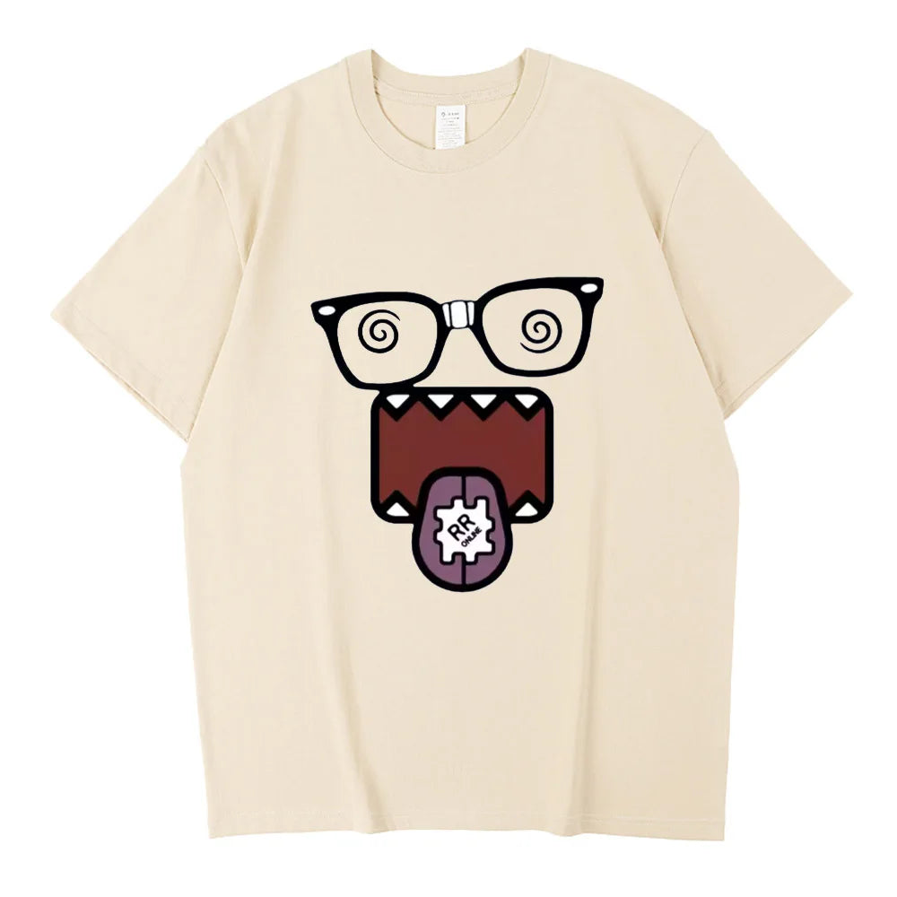 Domo Kun Funny Meme T Shirts Men's Women High Quality Cotton Casual Tee Shirts Short Sleeve Summer T-shirt Tops Streetwear