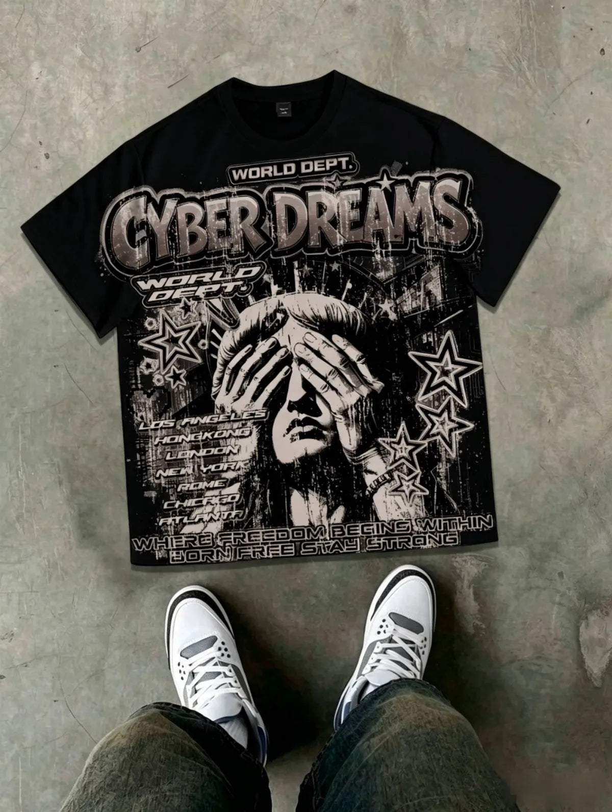 Men's summer Statue of Liberty Gothic T-shirt, soft and comfortable, round neck, suitable for everyday wear. - ＤＡＥＬ