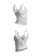 Angel Wings Vest 3D Embossed Wings Embroidery Spaghetti Strap Vest Y2K Women Gothic Fashion Summer Sexy Slim Backless Short Top - ＤＡＥＬ