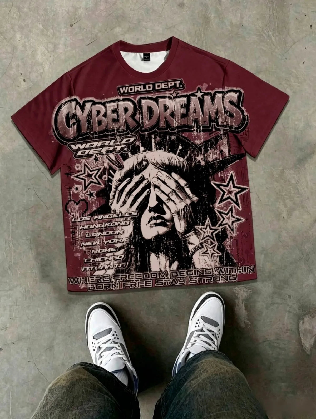 Men's summer Statue of Liberty Gothic T-shirt, soft and comfortable, round neck, suitable for everyday wear. - ＤＡＥＬ