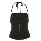 Women's Halter Cutout Crop Top