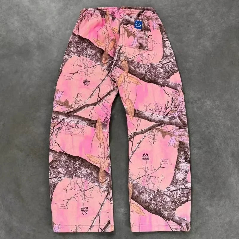 Unisex Y2K Camo Hoodie Pink Streetwear Oversized Fit - ＤＡＥＬ