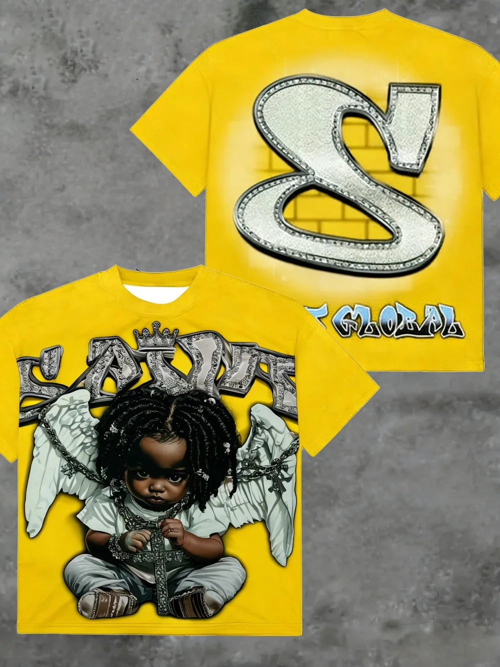Men's summer t-shirt, small angel design, soft and comfortable, round neck, suitable for outdoor wear. - ＤＡＥＬ