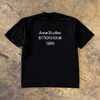 2026 Summer Trend Oversized T-shirt Breathable Cotton Retro Distressed Stockholm 1996 Letter Print Unisex Casual Sweat  Tops