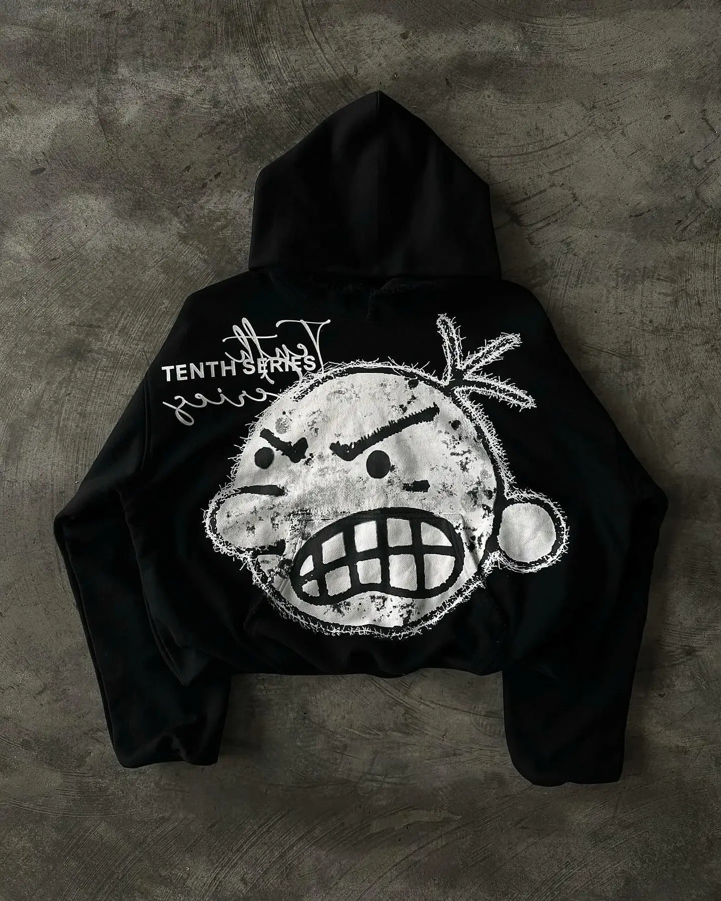 Oversized Y2K Black Hoodie - Effortless Gothic Streetwear