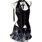Punk Vintage Y2K Subculture Halter Vest Gothic Skulls Print Tanks New Women's Halter Top Harajuku Sexy Slim Tops Women Clothing - ＤＡＥＬ